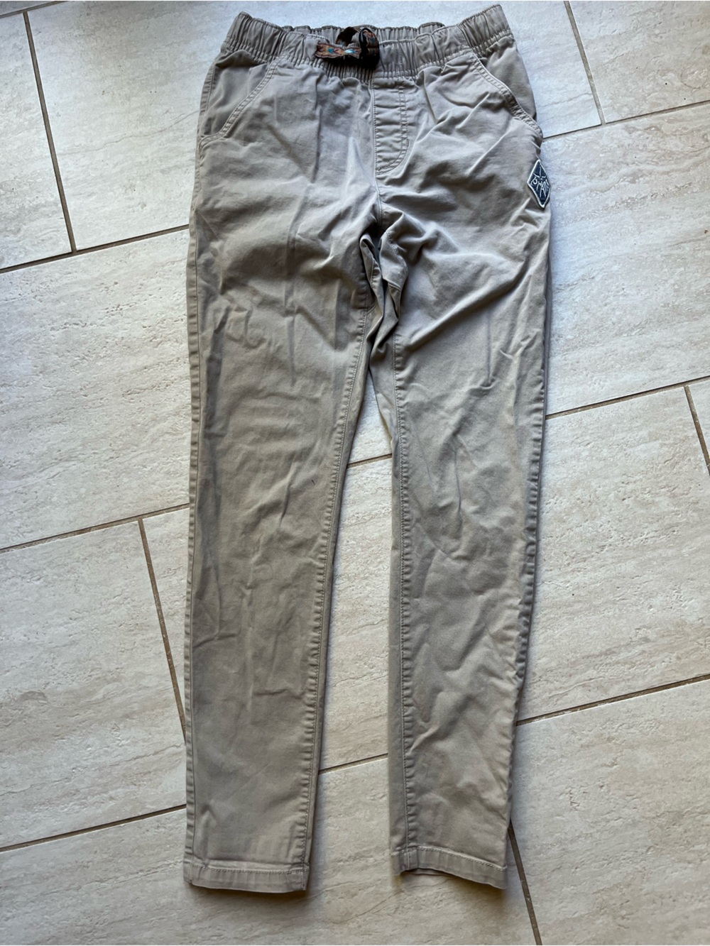 Women’s Prana khaki belted elastic waist skinny pants size XXS
